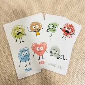 Gefühlskarten für Kinder – 20 Emotionen im Kritzelstil | Emotionen lernen & benennen